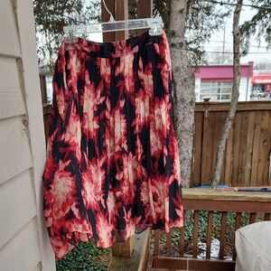 Alfani Floral A-Line Skirt - Red and Black